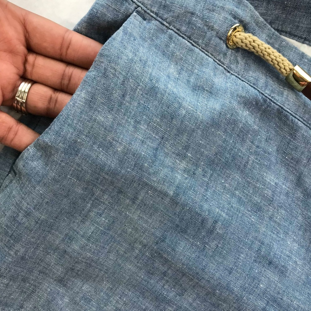 Rare Sold Out Michael Kors Chambray Wide Leg Pants - Picture 4 of 6